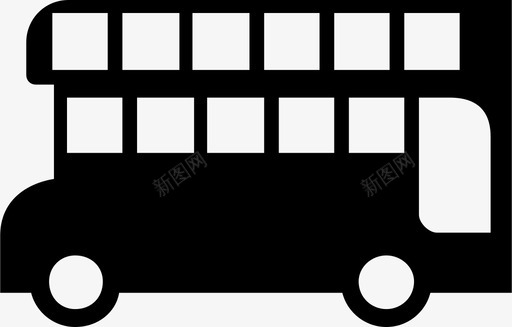 公共标识红公共汽车陆运客运图标图标