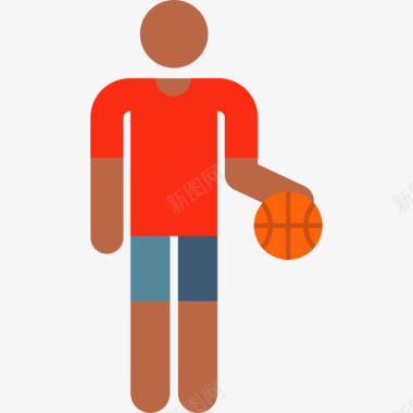 篮球运动员篮球人体象形图颜色图标图标