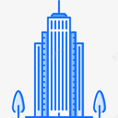 摩天大楼城市27蓝色图标图标