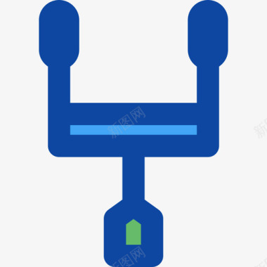 足球草地美式足球运动33线性颜色图标图标