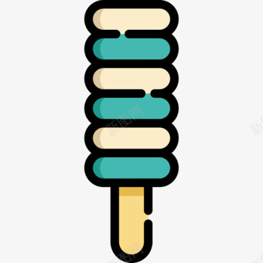 颜色冰淇淋冰淇淋2线性颜色图标图标