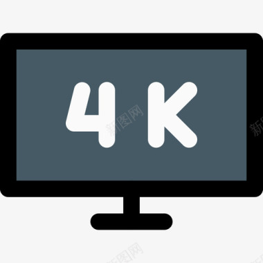 4K牌子4k视频19线性颜色图标图标