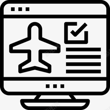 登机手续办理航空运输直达图标图标