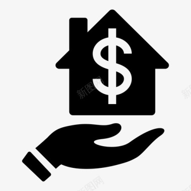 房屋融资手贷款图标图标