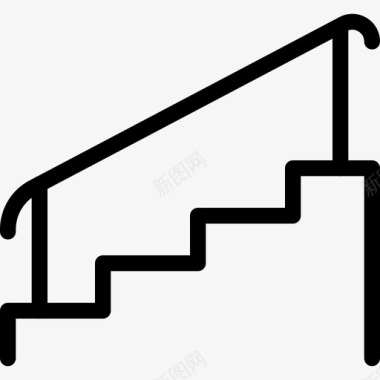 楼梯建筑7直线图标图标