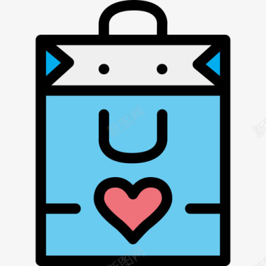 love购物袋love28线性颜色图标图标