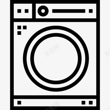 洗衣机家用设备3线性图标图标