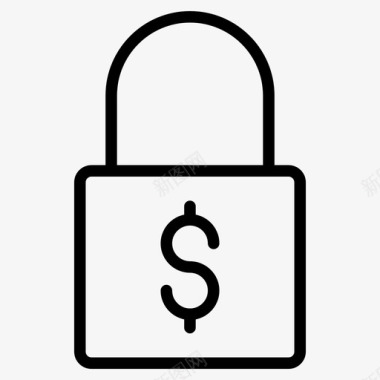 财富比重金融保护美元锁图标图标