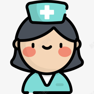 医院护士站护士22号医院直系肤色图标图标