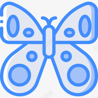 蝴蝶春天24蓝色图标图标