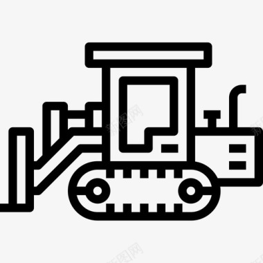 起重机施工车直线式图标图标