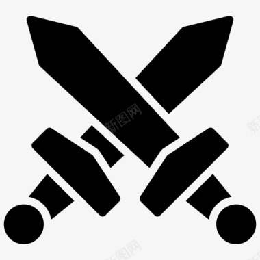 图标元素交叉剑武术剑术图标图标