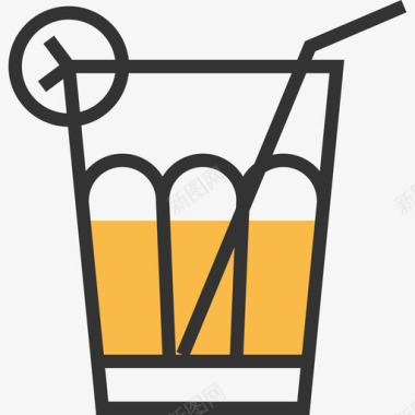 果汁饮料黄皮影图标图标