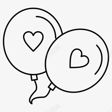 心气球爱情情人节图标图标