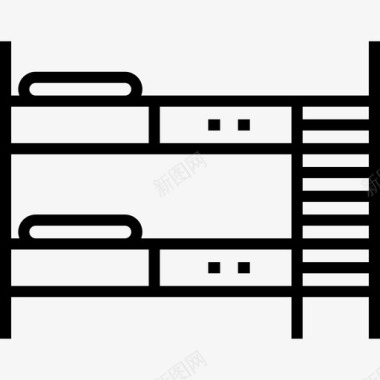 双层床旅行107直线型图标图标