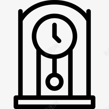 时钟复古7线性图标图标