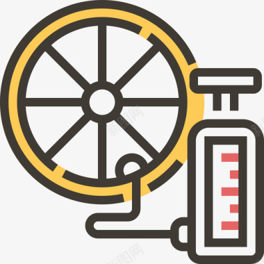 公路赛自行车车轮自行车元素黄色阴影图标图标