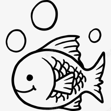 鱼夏季2黑色图标图标