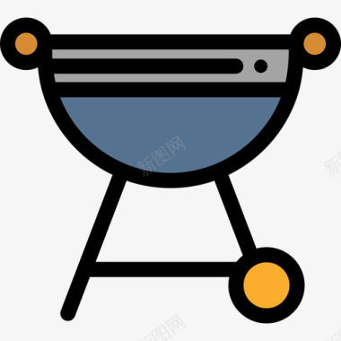烧烤烧烤派对4线性颜色图标图标