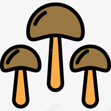 蘑菇食品87线形颜色图标图标