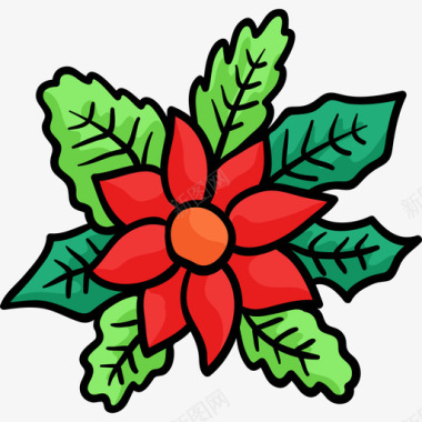 花朵圣诞83彩色图标图标