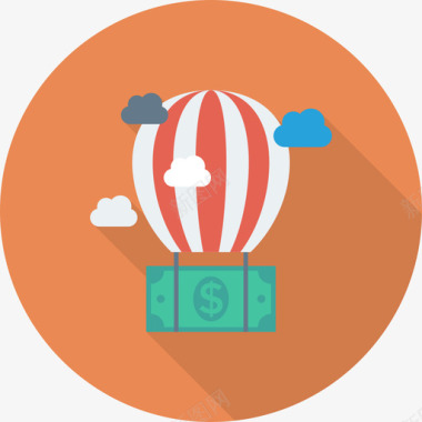 热气球银行和金融10循环图标图标