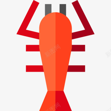 自然龙虾自然38扁平图标图标