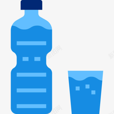 水瓶生活方式5扁平图标图标