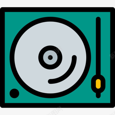 光碟播放机音乐46线性彩色图标图标