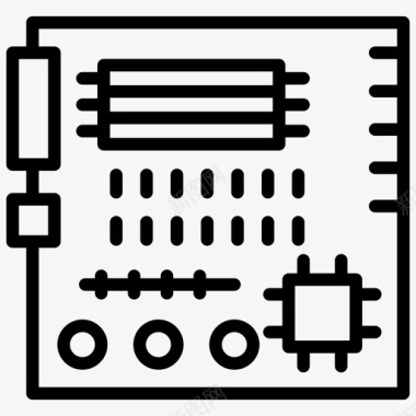 电路微处理器电路板计算机处理器图标图标