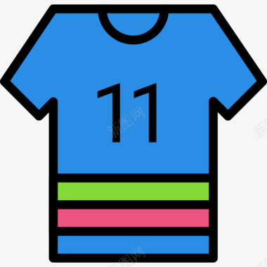 运动足球足球运动衫户外活动9线性颜色图标图标