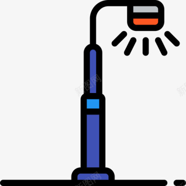 巴黎路灯路灯城市32线性颜色图标图标