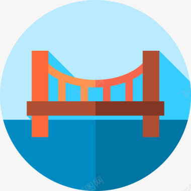 桥梁桥梁工程8扁平图标图标