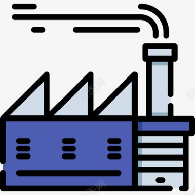 经济全球化工厂经济型14线性颜色图标图标