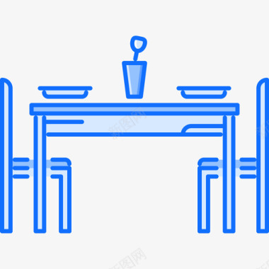 蓝色短裙桌子家具66蓝色图标图标