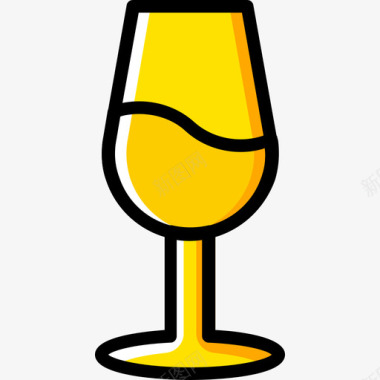 酒杯浪漫生活方式10黄色图标图标