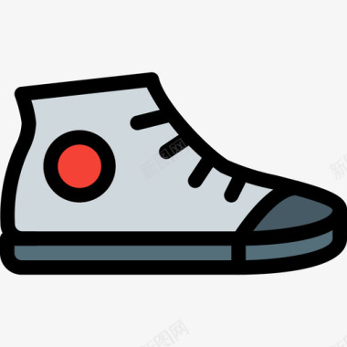 运动鞋运动鞋衣服和附件2线性颜色图标图标