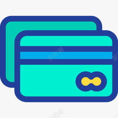 线性信用卡银行和金融15线性颜色图标图标