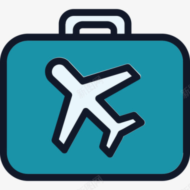航空行李航空3线性颜色图标图标