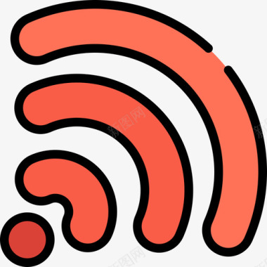 彩色金属数字Wifi数字营销25线性彩色图标图标