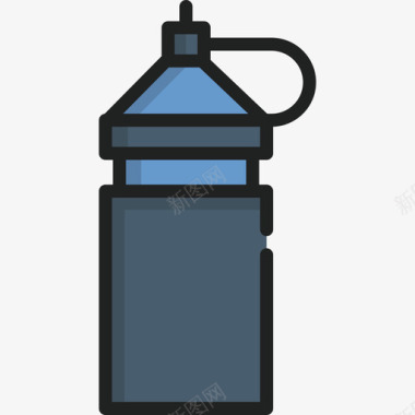 瓶子健身房5线性颜色图标图标