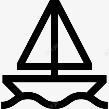 帆船航行6直线图标图标