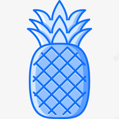 菠萝食物82蓝色图标图标