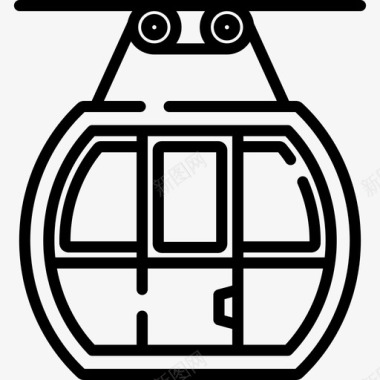 斜向缆车缆车冬季22直线图标图标