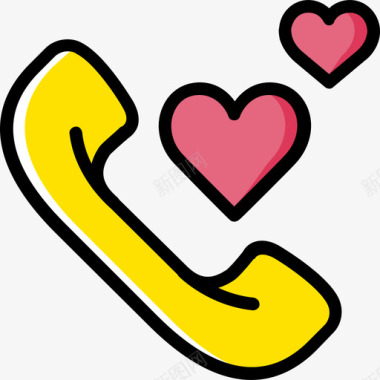 电话浪漫生活方式10黄色图标图标