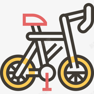 自行车自行车元素黄色阴影图标图标