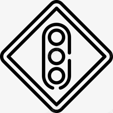 交通灯4号信号线性图标图标