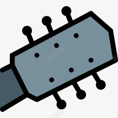乐队吉他吉他音乐46线性颜色图标图标