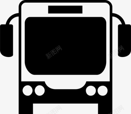 公共标识红公共汽车陆运客运图标图标