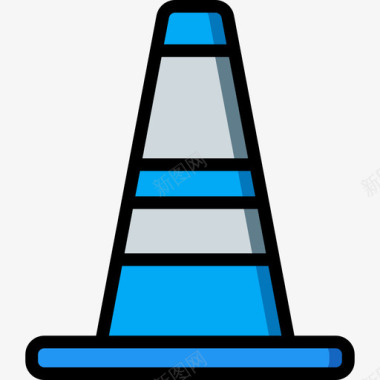 健康安全圆锥健康安全线性颜色图标图标